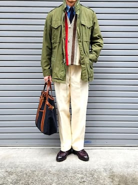 「アイテム（ネクタイ）」を使った、D・BLUEさん（メンズ・170cm）の冬コーディネート