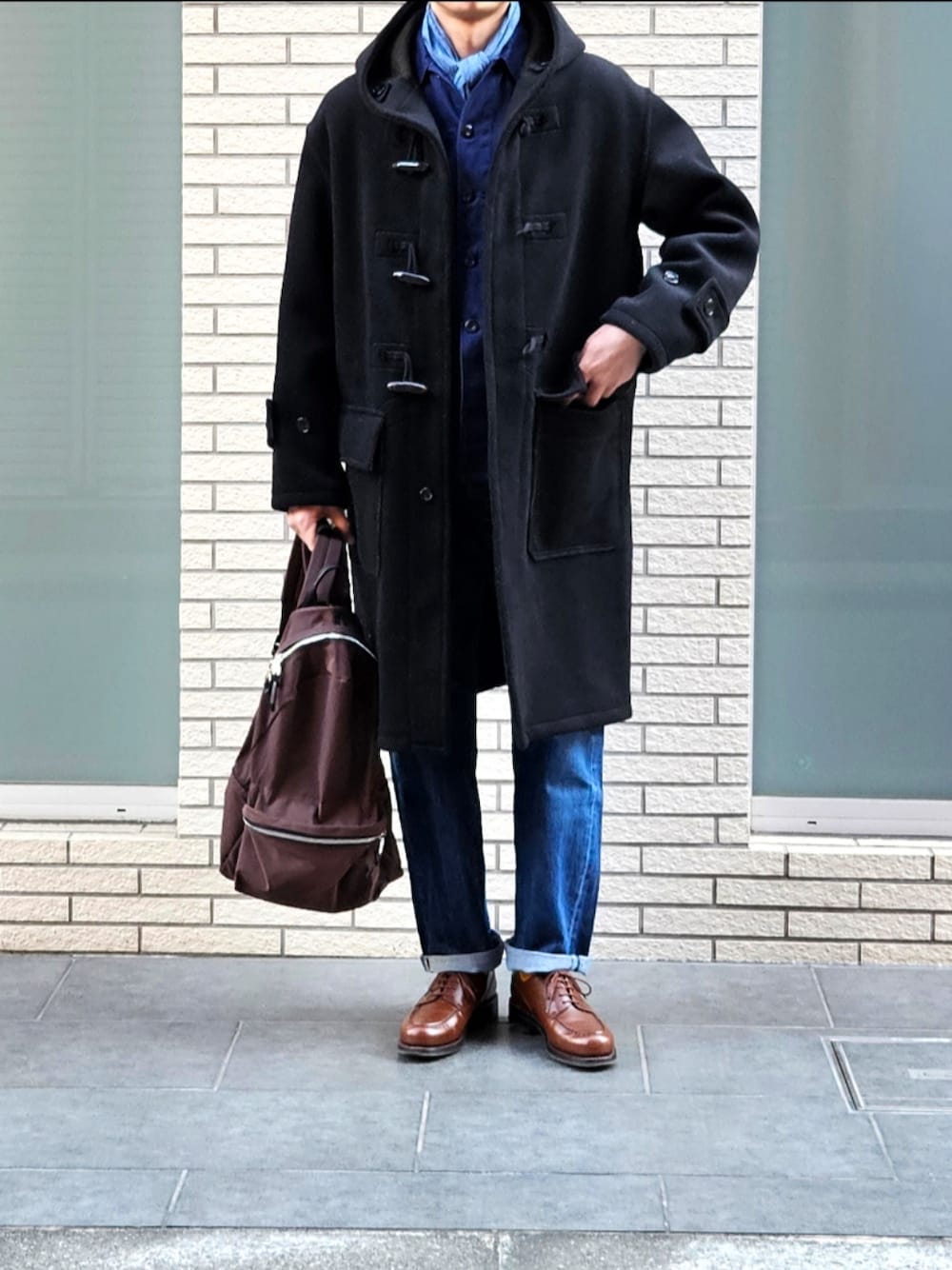 D・BLUE｜AUBERGEのダッフルコートを使ったコーディネート - WEAR