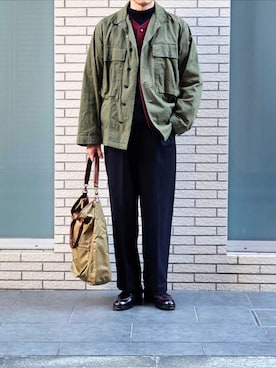 「ALDEN（オールデン）のアイテム」を使った、D・BLUEさん（メンズ・170cm）の冬コーディネート