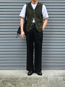 「アイテム（バッグ）」を使った、D・BLUEさん（メンズ・170cm）の秋コーディネート