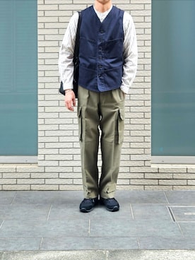 「アイテム（メガネ）」を使った、D・BLUEさん（メンズ・170cm）の秋コーディネート