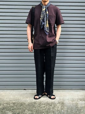 「LAULHERE（ロレール）のアイテム」を使った、D・BLUEさん（メンズ・170cm）の夏コーディネート