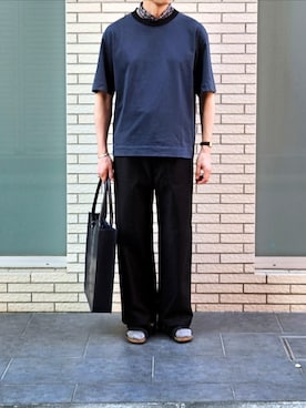 「アイテム（バングル/リストバンド）」を使った、D・BLUEさん（メンズ・170cm）の夏コーディネート