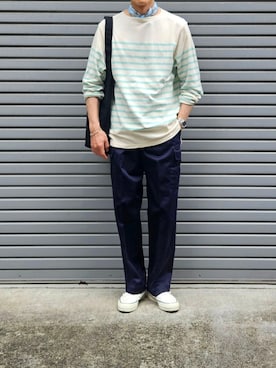「LAULHERE（ロレール）のアイテム」を使った、D・BLUEさん（メンズ・170cm）の夏コーディネート