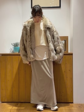 「アイテム（スカート）」を使った、森理沙さん（レディース・161cm・30代）の冬コーディネート