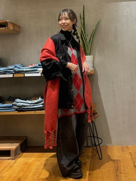 「アイテム（デニムジャケット）」を使った、森理沙さん（レディース・161cm・30代）の秋コーディネート