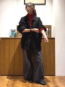 「アイテム（デニムジャケット）」を使った、森理沙さん（レディース・161cm・30代）の秋コーディネート