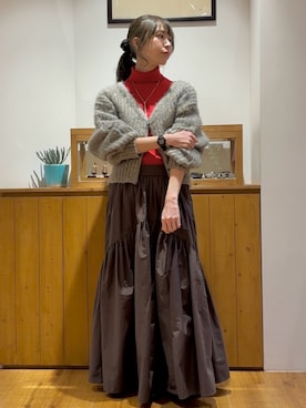 「アイテム（スカート）」を使った、森理沙さん（レディース・161cm・30代）の秋コーディネート