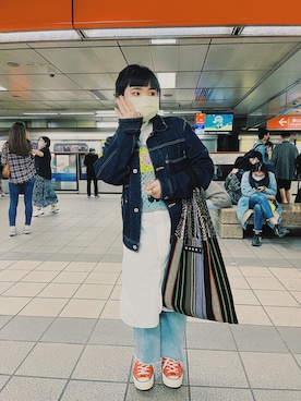 「通勤穿搭」｜「アイテム（ジャケット/アウター）」を使った、jianshanさん（レディース・155cm）の春コーディネート
