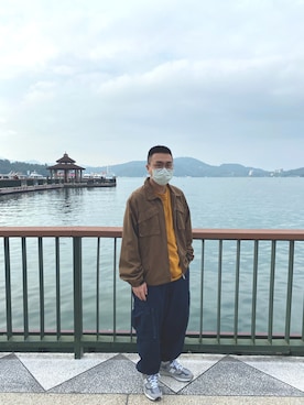 「oversize」｜「アイテム（マウンテンパーカー）」を使った、張愷 Kaiさん（メンズ・175cm）の冬コーディネート