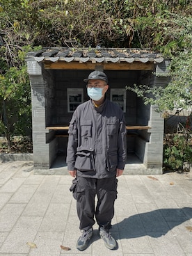 「oversize」｜「アイテム（マウンテンパーカー）」を使った、張愷 Kaiさん（メンズ・175cm）の冬コーディネート