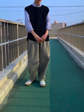 「Libra Cue（リブラ キュー）のアイテム」を使った、トーマさん（メンズ・175cm）の春コーディネート