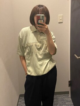 「VINTAGE（ヴィンテージ）のアイテム（ポロシャツ）」を使った、dhslrnさん（レディース・154cm）の夏コーディネート