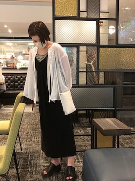 「日焼け対策」｜「アイテム（ワンピース/ドレス）」を使った、teyonnngさん（レディース・159cm）の夏コーディネート