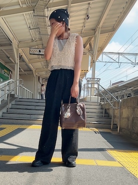 「アイテム（ニットキャップ/ビーニー）」を使った、teyonnngさん（レディース・159cm）の秋コーディネート