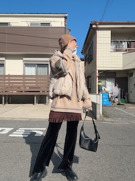 「アイテム（ボストンバッグ）」を使った、teyonnngさん（レディース・159cm）の秋コーディネート