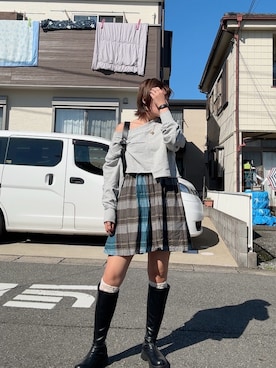 「アイテム（チュニック）」を使った、teyonnngさん（レディース・159cm）の秋コーディネート