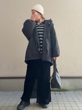 「アイテム（ダウンジャケット/コート）」を使った、teyonnngさん（レディース・159cm）の秋コーディネート