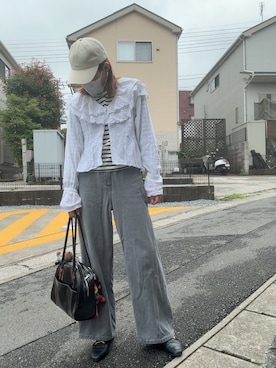 「BAYFLOW（ベイフロー）のアイテム」を使った、teyonnngさん（レディース・159cm）の夏コーディネート