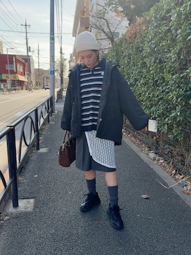 「アイテム（ソックス/靴下）」を使った、teyonnngさん（レディース・159cm）の冬コーディネート