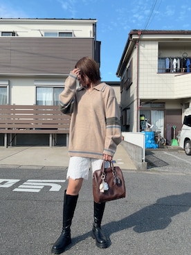「アイテム（シューズ）」を使った、teyonnngさん（レディース・159cm）の秋コーディネート