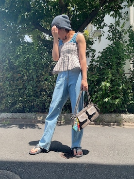 「アイテム（ニットキャップ/ビーニー）」を使った、teyonnngさん（レディース・159cm・30代）の夏コーディネート