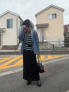 「アイテム（ボストンバッグ）」を使った、teyonnngさん（レディース・159cm）の秋コーディネート