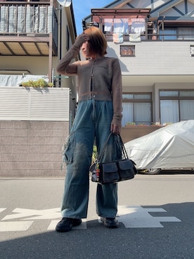 「アイテム（デニムパンツ）」を使った、teyonnngさん（レディース・159cm）の秋コーディネート