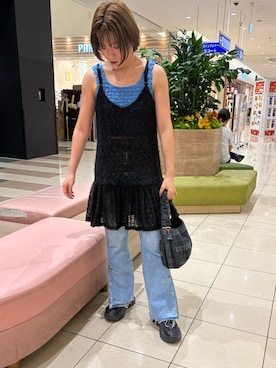 「アイテム（チュニック）」を使った、teyonnngさん（レディース・159cm）の夏コーディネート
