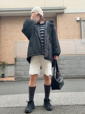 「アイテム（レッグウェア）」を使った、teyonnngさん（レディース・159cm）の秋コーディネート