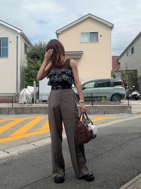 「LOWRYS FARM（ローリーズファーム）のクロッグ　578711（サンダル、ブラック系）」を使った、teyonnngさん（レディース・159cm）の秋コーディネート