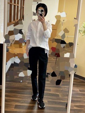 「Chaos（カオス）のアイテム（スラックス）」を使った、rie68さん（レディース・165cm）の春コーディネート