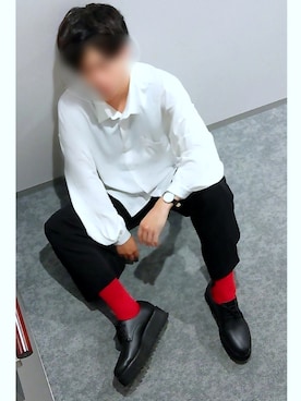 「SPINNS（スピンズ）のアイテム（ブーツ）」を使った、めーしゅけさん（メンズ・179cm）の秋コーディネート