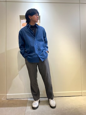 「アイテム（ドレスシューズ、ホワイト系）」を使った、BRICK＆SONS アトレ川崎店さん（メンズ・166cm）の冬コーディネート