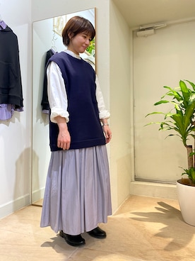 「アイテム（ベスト、パープル系）」を使った、BRICK＆SONS アトレ川崎店さん（レディース・149cm）の秋コーディネート