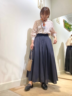 「アイテム（ピアス（両耳用）、ホワイト系）」を使った、BRICK＆SONS アトレ川崎店さん（レディース・157cm）の夏コーディネート