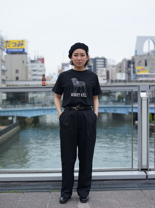 Schott ブラック ワイドパンツ 新品未使用 Schott/ショット/TC DOUBLE PLEATED WIDE PANTS/ティーシー 2