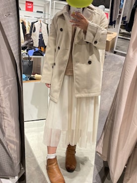「axes femme（アクシーズファム）のアイテム（Tシャツ/カットソー）」を使った、梨梨子さん（レディース・153cm）の冬コーディネート