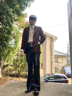 「アイテム（ハンチング/ベレー帽、その他）」を使った、のやさん（メンズ・178cm）の秋コーディネート