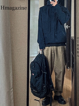 「DANTON（ダントン）のアイテム（バッグ）」を使った、Sinoさん（メンズ・175cm）の秋コーディネート