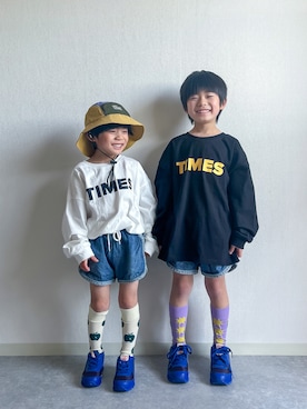 「アイテム（レッグウェア）」を使った、あおりゅーさん（キッズ・110cm）の春コーディネート
