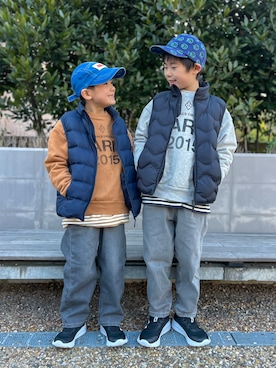 「BOBO CHOSES（ボボショーズ）のアイテム」を使った、あおりゅーさん（キッズ・110cm）の春コーディネート