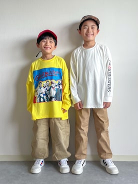 「アイテム（キャップ）」を使った、あおりゅーさん（キッズ・125cm）の秋コーディネート