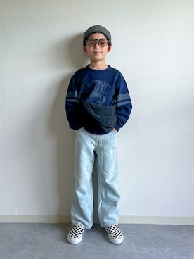 「アイテム（パンツ）」を使った、あおりゅーさん（キッズ・125cm）の秋コーディネート