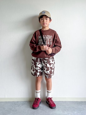 「アイテム（スウェット）」を使った、あおりゅーさん（キッズ・110cm）の秋コーディネート