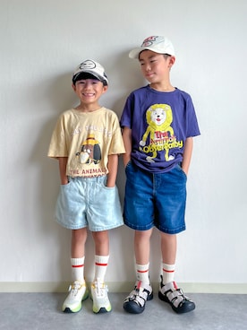 「アイテム（スニーカー）」を使った、あおりゅーさん（キッズ・110cm）の夏コーディネート