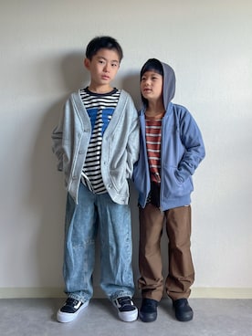 「アイテム（パーカー）」を使った、あおりゅーさん（キッズ・125cm）の秋コーディネート