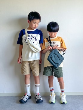 「アイテム（Tシャツ/カットソー）」を使った、あおりゅーさん（キッズ・110cm）の夏コーディネート