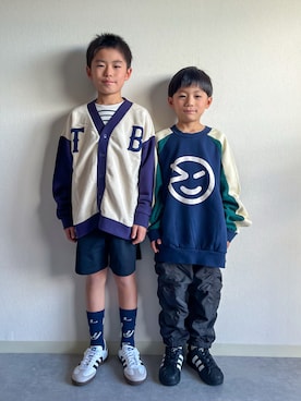 「アイテム（スウェットパンツ）」を使った、あおりゅーさん（キッズ・125cm）の秋コーディネート