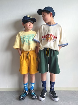 「PAIRMANON STREET（ペアマノンストリート）のアイテム」を使った、あおりゅーさん（キッズ・120cm）の春コーディネート